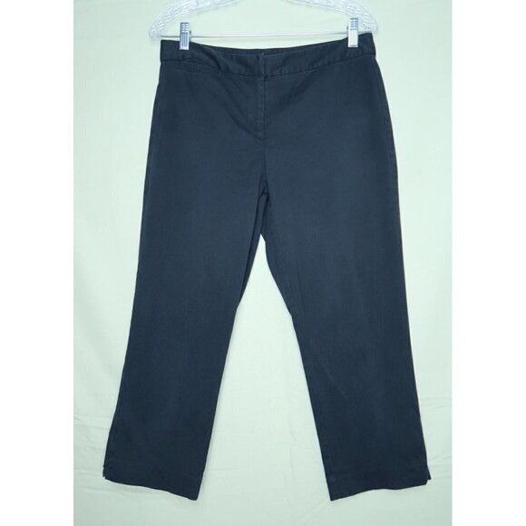 J. Jill Pants Black Slacks Stretch Flat Front Cropped Trousers Womens Size 6 EUC - Picture 1 of 12
